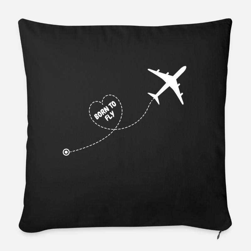 J’adore voler - Coussin et housse de 45 x 45 cm - noir