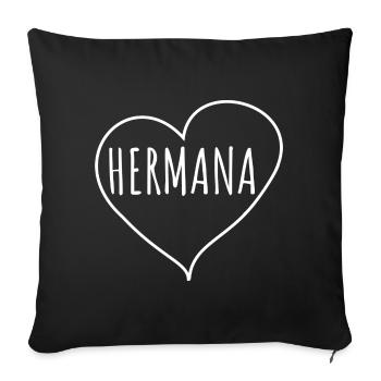 Hermana heart - Sofa pillow with filling 45cm x 45cm - black - Front