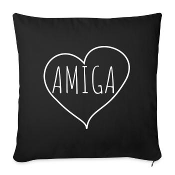Amiga heart - Sofa pillow with filling 45cm x 45cm - black - Front