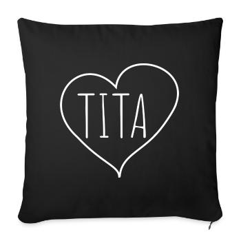 Tita heart - Sofa pillow with filling 45cm x 45cm - black - Front