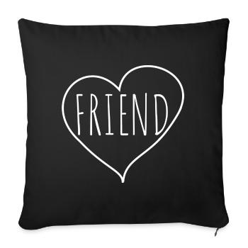 Friend heart - Sofa pillow with filling 45cm x 45cm - black - Front