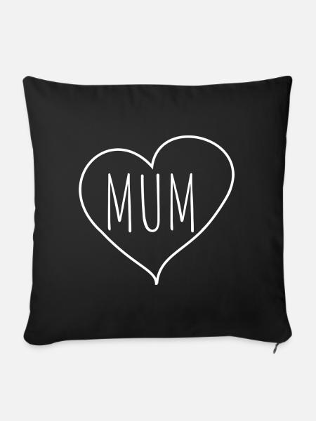 Mama-Herz - Sofakissen mit Füllung 45 x 45 cm - Schwarz