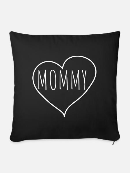 Mama-Herz - Sofakissen mit Füllung 45 x 45 cm - Schwarz