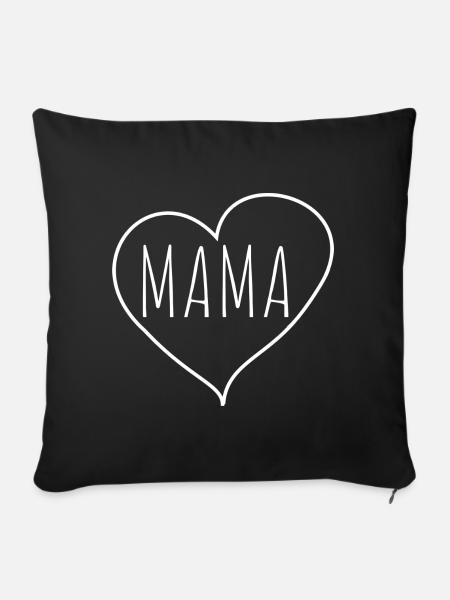 Mama Herz - Sofakissen mit Füllung 45 x 45 cm - Schwarz