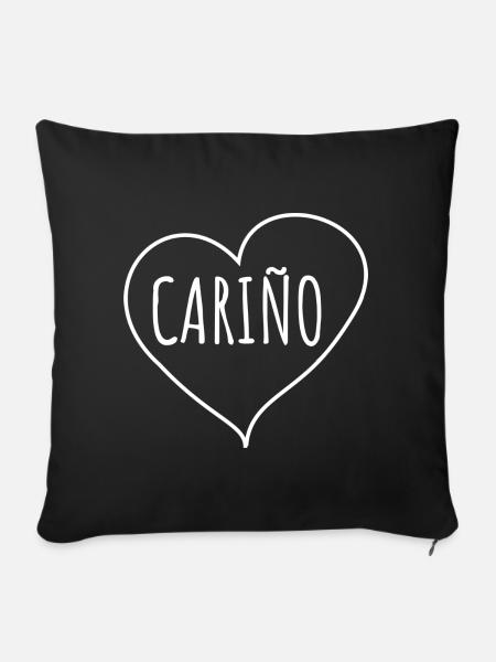Cariño Herz - Sofakissen mit Füllung 45 x 45 cm - Schwarz