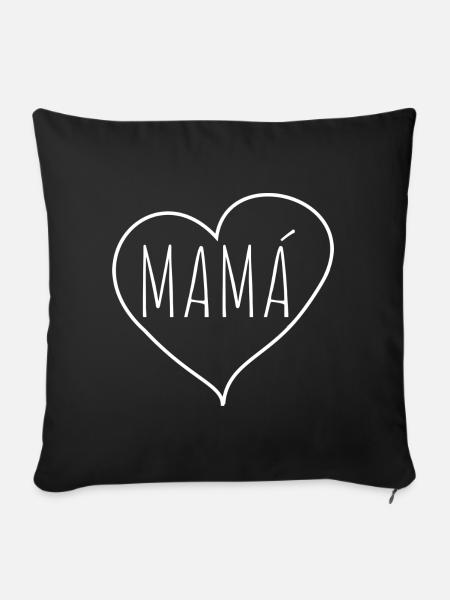 Mamà Herz - Sofakissen mit Füllung 45 x 45 cm - Schwarz