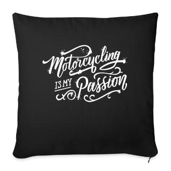 Motorcycle passion - Sofa pillow with filling 45cm x 45cm - black - Front