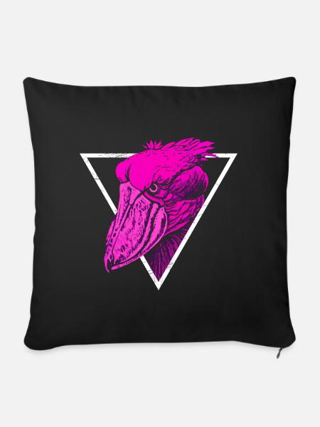 Schuhschnabel Vogel - Sofakissen mit Füllung 45 x 45 cm - Schwarz