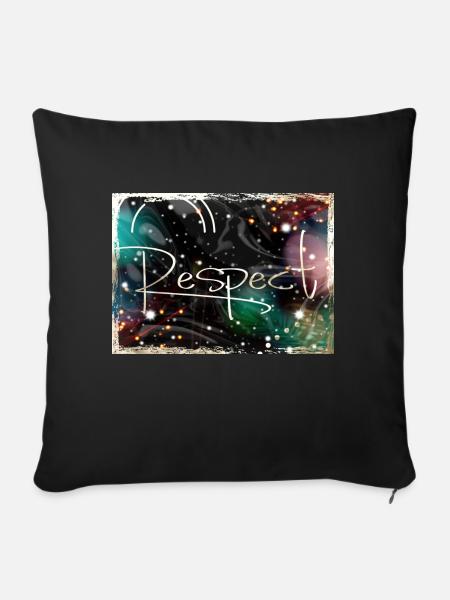 Respect Abstract Schrift - Sofakissen mit Füllung 45 x 45 cm - Schwarz