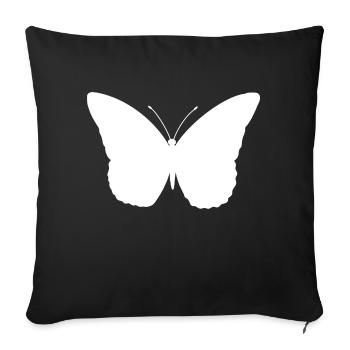 Butterfly white - Sofa pillow with filling 45cm x 45cm - black - Front