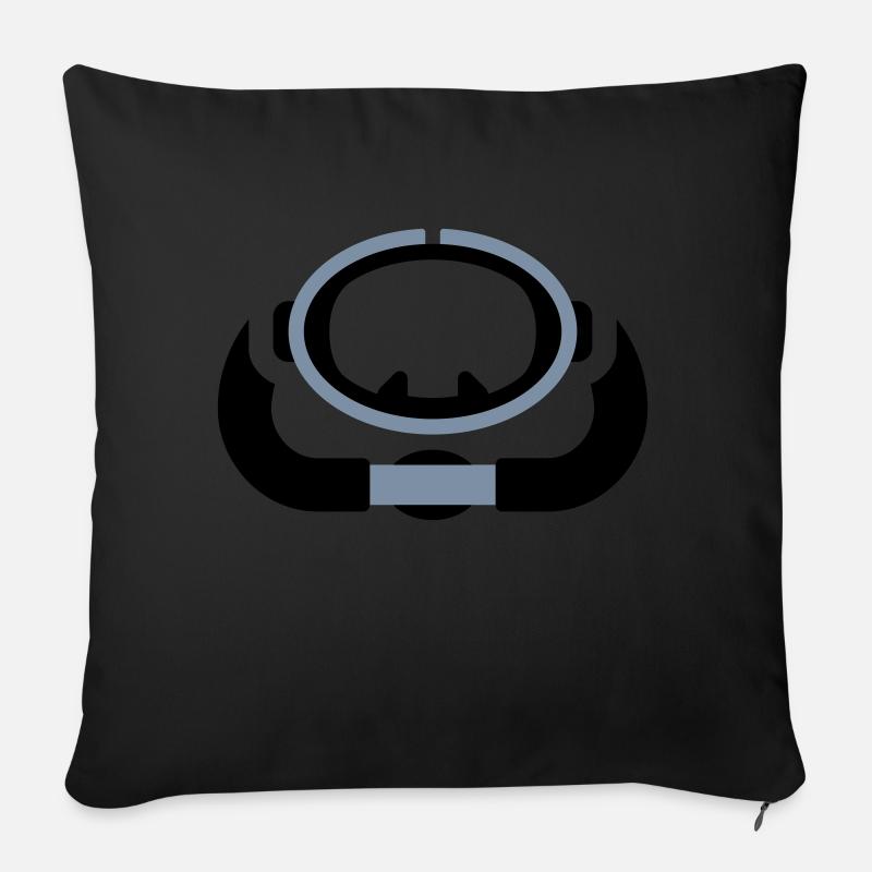Logo rétro de plongée sous-marine - Coussin et housse de 45 x 45 cm - noir