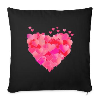 Heart of hearts - Sofa pillow with filling 45cm x 45cm - black - Front
