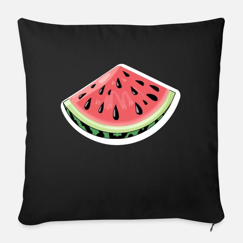 pastèque - Coussin et housse de 45 x 45 cm - noir