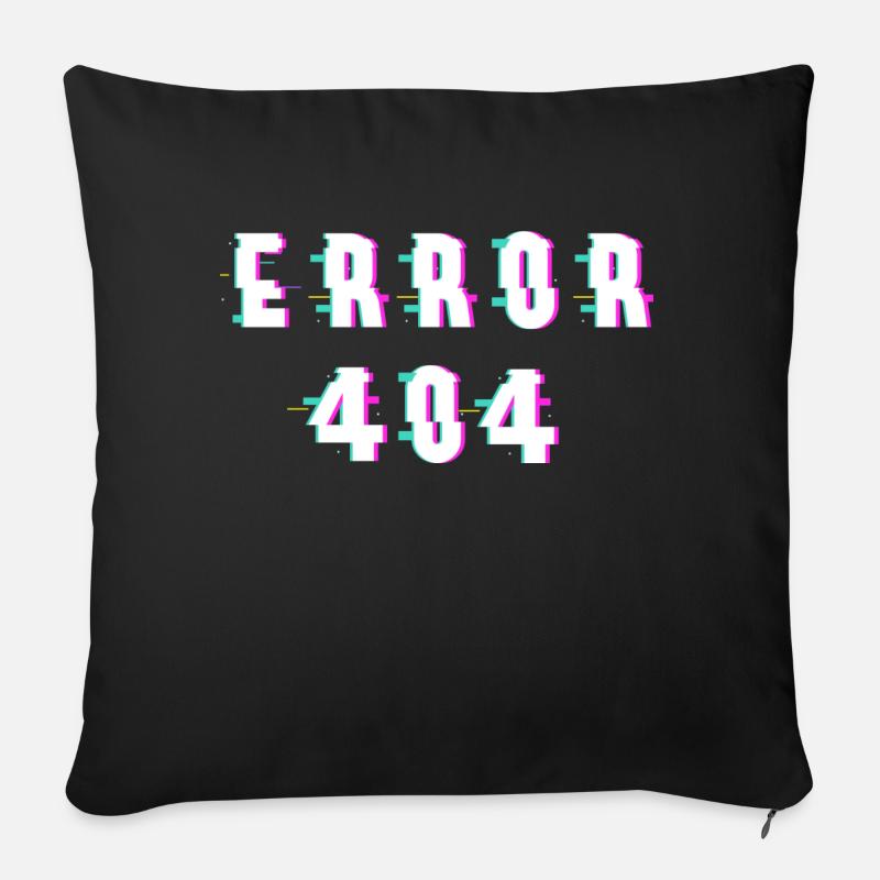 ERROR 404 - Coussin et housse de 45 x 45 cm - noir