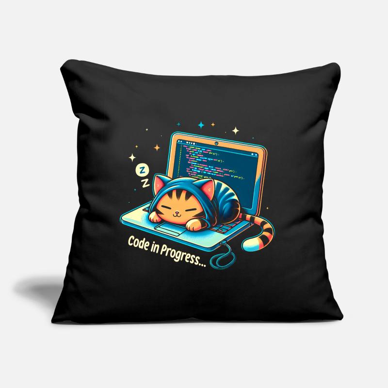 Code in progress.. - Programming Cats Sofa pillow with filling 45cm x 45cm