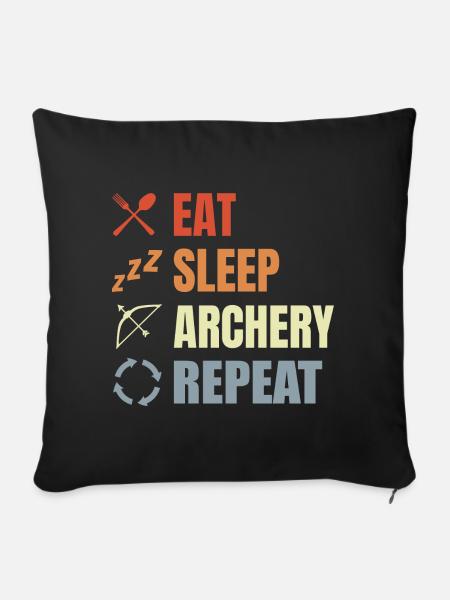 Eat Sleep Archery Repeat - Sofakissen mit Füllung 45 x 45 cm - Schwarz