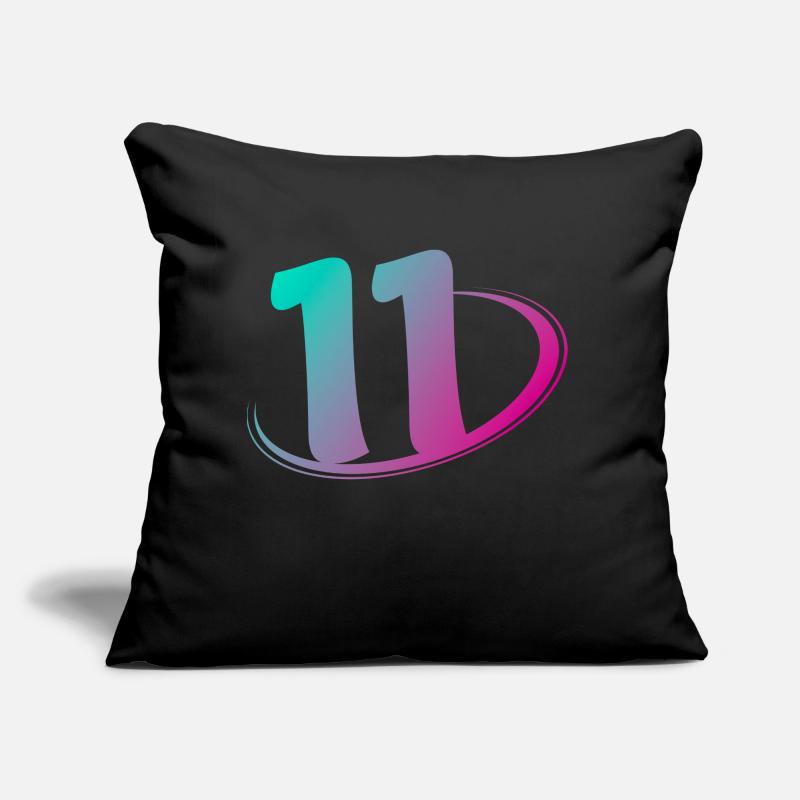 Numéro 11 multicolore Coussin et housse de 45 x 45 cm
