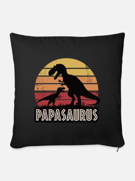 Papasaurus - Sofakissen mit Füllung 45 x 45 cm - Schwarz