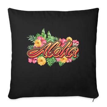 Aloha Holiday Hawaii Gift - Coussin et housse de 45 x 45 cm - noir - Devant