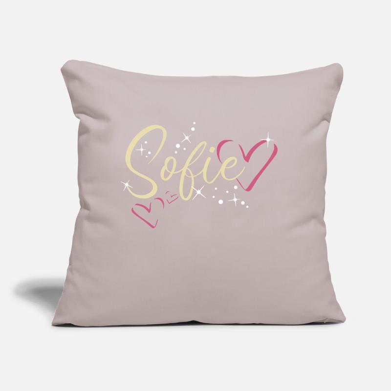Sofie Surname First name Calligraphy Heart Sofa pillow with filling 45cm x 45cm