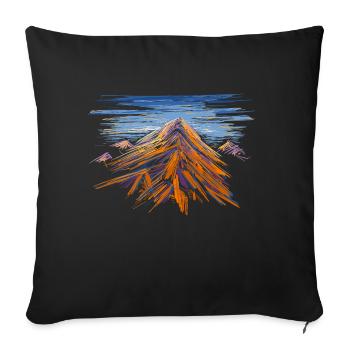 Montagne - Coussin et housse de 45 x 45 cm - noir - Devant