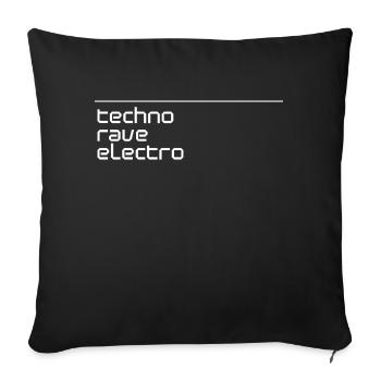 Techno Rave Elektro Logo - Sofakissen mit Füllung 45 x 45 cm - Schwarz - Vorne