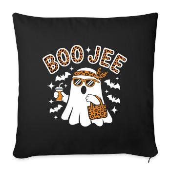 Fantôme léopard Halloween chic - Coussin et housse de 45 x 45 cm - noir - Devant