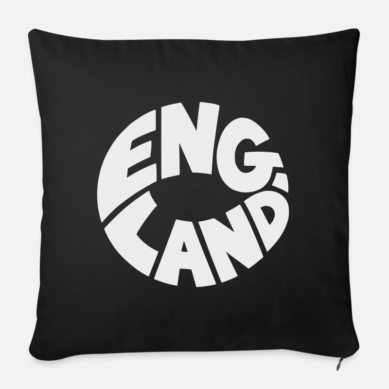 Engand Rundlogo Druckdesign - Sofakissen mit Füllung 45 x 45 cm - Schwarz