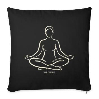 CONTOUR DE L’ÂME - Sukhasana - Coussin et housse de 45 x 45 cm - noir - Devant