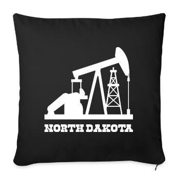 Conception de pompe à pompe pour le champ pétrolifère du Dakota du Nord - Coussin et housse de 45 x 45 cm - noir - Devant