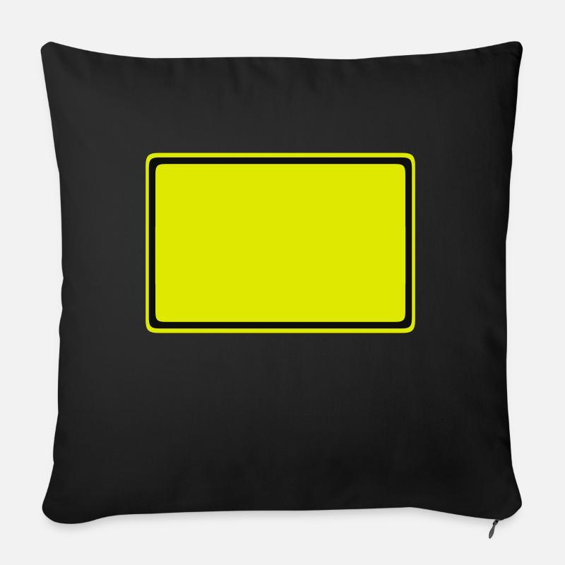 Ortsschild - Coussin et housse de 45 x 45 cm - noir
