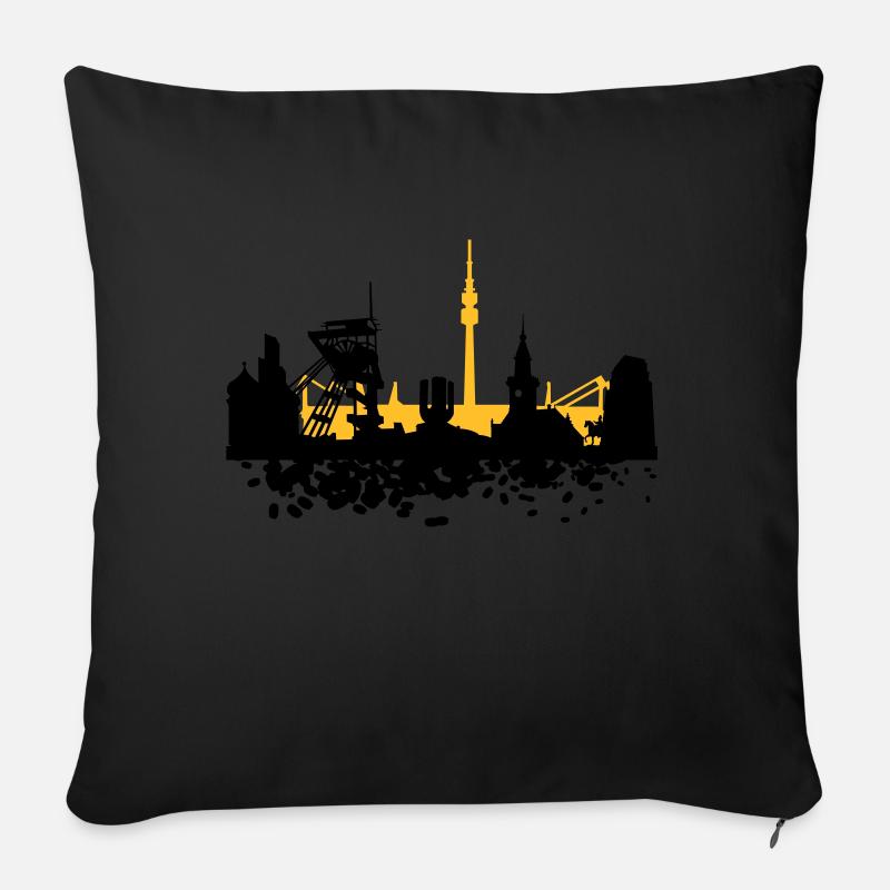 Dortmund Skyline - Sofakissen mit Füllung 45 x 45 cm - Schwarz