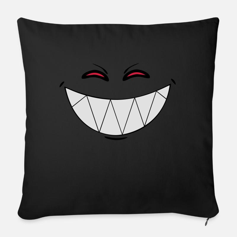 Lächeln Dämon - Sofakissen mit Füllung 45 x 45 cm - Schwarz