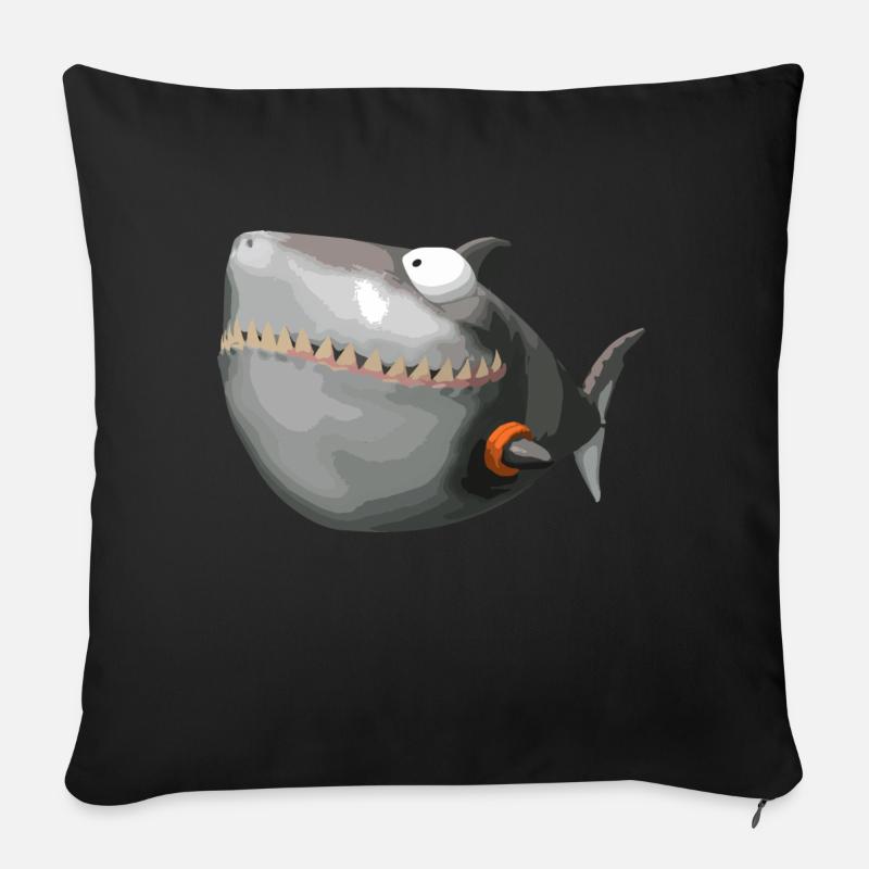 SharkMops - Sofakissen mit Füllung 45 x 45 cm - Schwarz