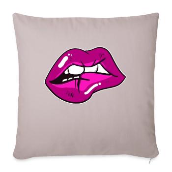 Lèvres - Coussin et housse de 45 x 45 cm - taupe clair - Devant
