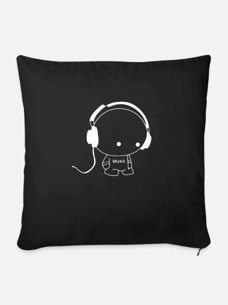 Music Men - Sofakissen mit Füllung 45 x 45 cm - Schwarz