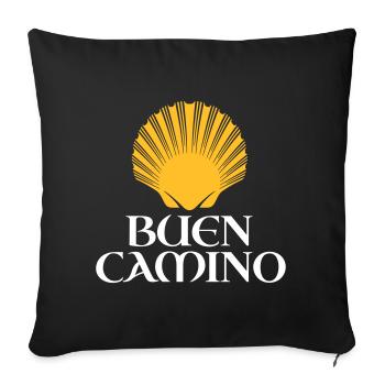 Buen Camino | Camino de Santiago | Santiago - Sofa pillow with filling 45cm x 45cm - black - Front