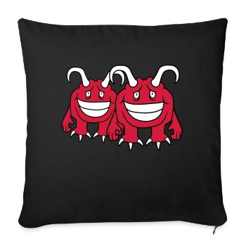 couple love in love couples 2 friends daemon teuf - Sofa pillow with filling 45cm x 45cm - black - Front