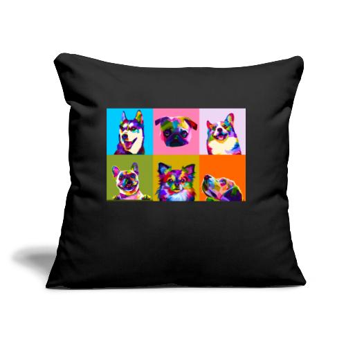 Razze cani pop art - Cuscino da divano 45 x 45 cm con riempimento