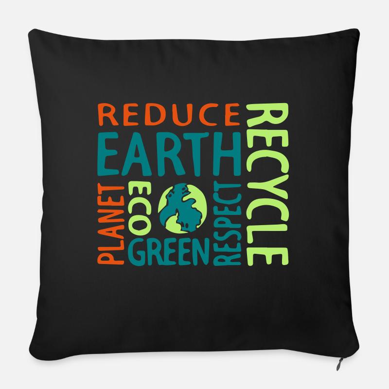 Save the Planet - Sofakissen mit Füllung 45 x 45 cm - Schwarz