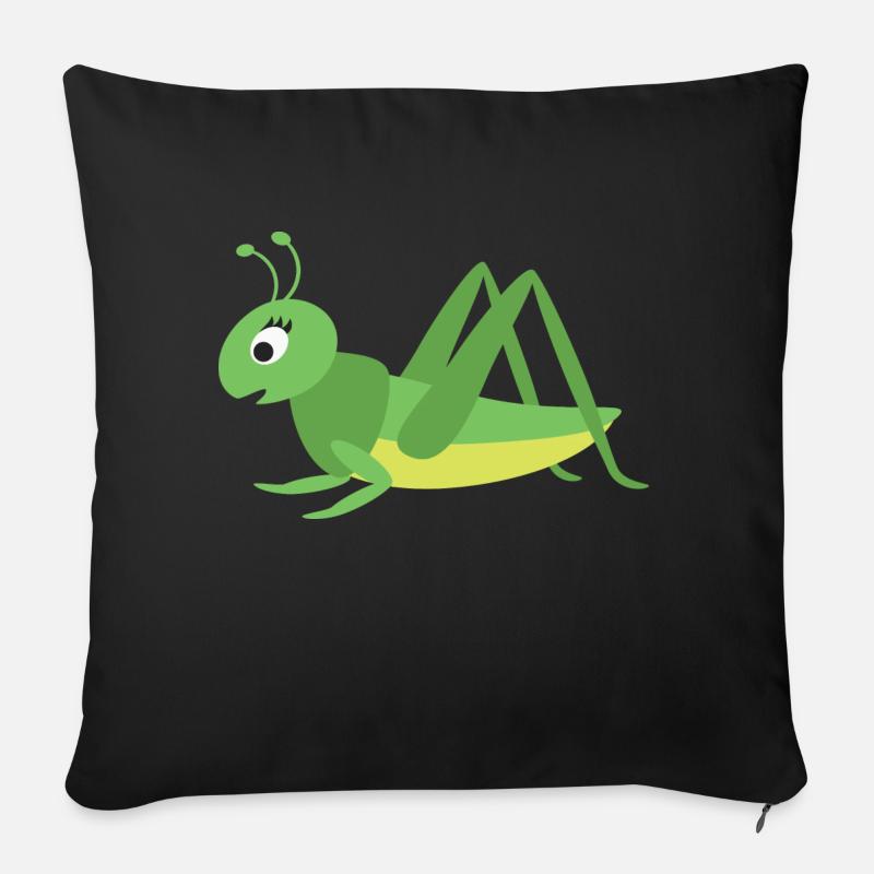 Grashüpfer - Sofakissen mit Füllung 45 x 45 cm - Schwarz