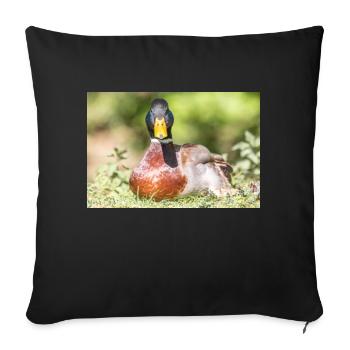 Male Mallard, wild duck (mallard) - Sofa pillow with filling 45cm x 45cm - black - Front