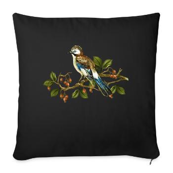 Jay bird - Sofa pillow with filling 45cm x 45cm - black - Front