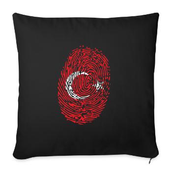 Idée cadeau TURQUIE drapeau empreinte ADN TURQUIE - Coussin et housse de 45 x 45 cm - noir - Devant