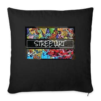 Streetart collage - Sofa pillow with filling 45cm x 45cm - black - Front
