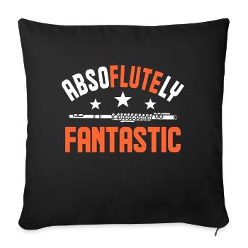 Flûte transversale Flûte latérale soufflée - Coussin et housse de 45 x 45 cm - noir - Devant