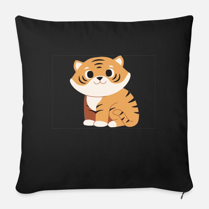 Kätzchen tigerartig - Sofakissen mit Füllung 45 x 45 cm - Schwarz