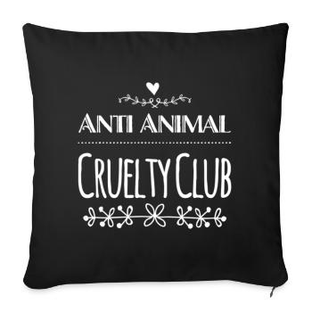 Anti Animal Cruelty Club Vegan Dicton - Coussin et housse de 45 x 45 cm - noir - Devant