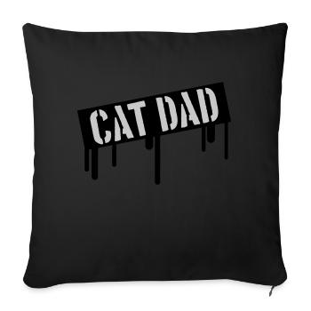 Stamp Cat Dad Logo - Coussin et housse de 45 x 45 cm - noir - Devant