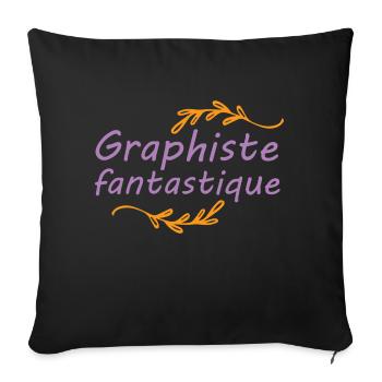 Tshirt homme Graphiste fantastique - Coussin et housse de 45 x 45 cm - noir - Devant